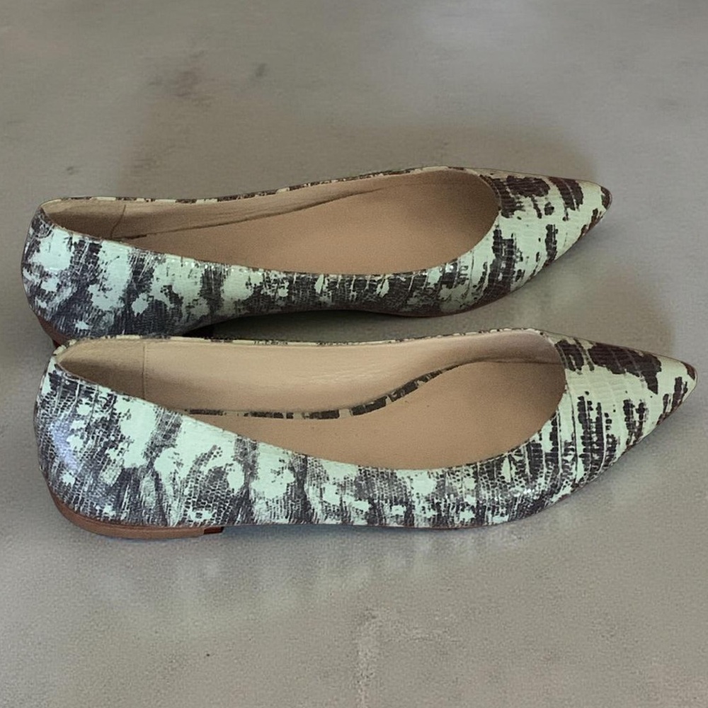 Loeffler Randall Green and Brown Patterned Flats - Picture 2 of 9